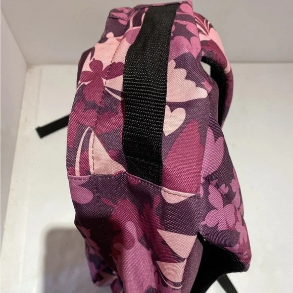 Navy, Pink Flowers Backpack with small pocket and two mesh pockets in side ๐ด - Picture 5 of 7